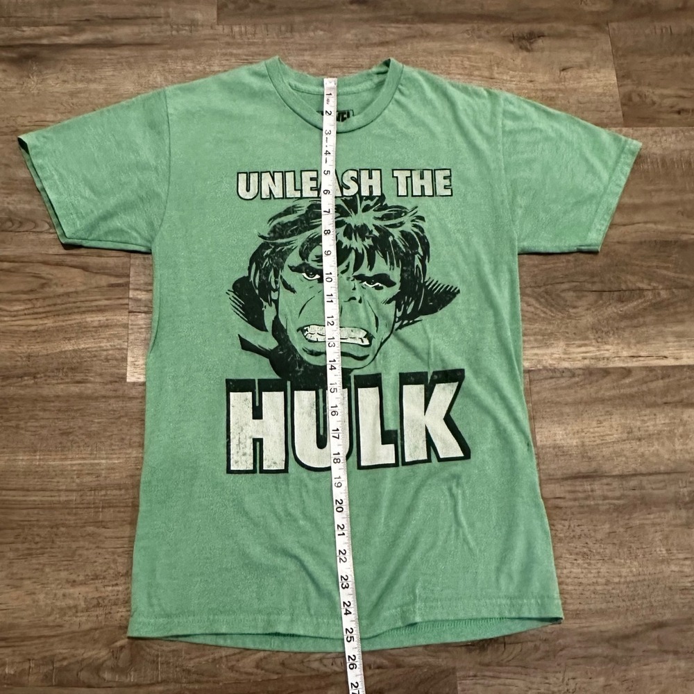 Marvel Incredible Hulk Unleash The Hulk Green Graphic T-Shirt Mens Small S - Picture 6 of 7